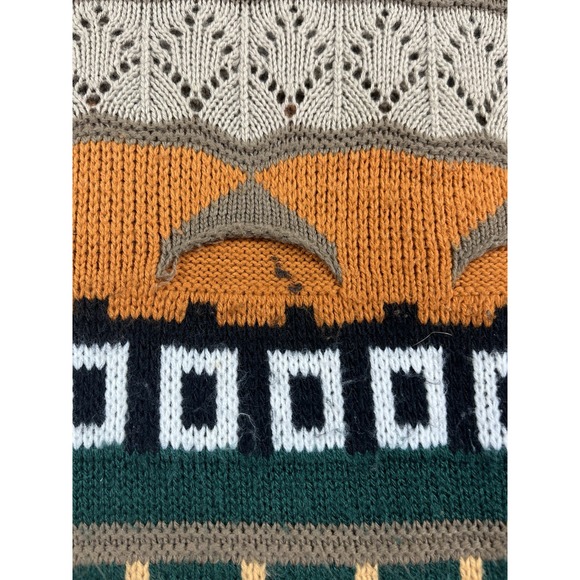Vintage Arielle Sweater Coogi Style Geometric Knit Earth Tone 3D Knit Womens Med - Picture 7 of 15